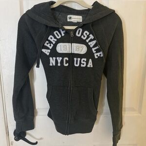 Aeropostale Charcoal Zip-Up Sweatshirt